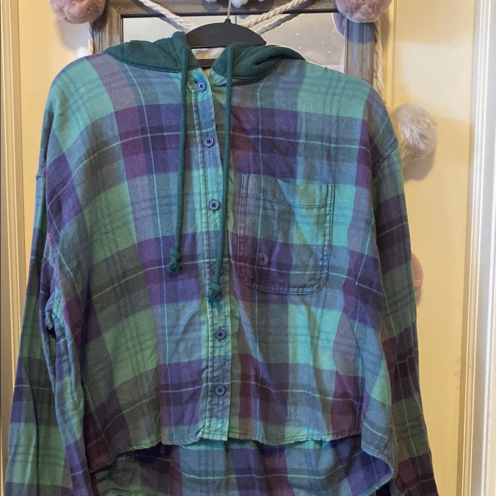 American Eagle Plaid Hoodie